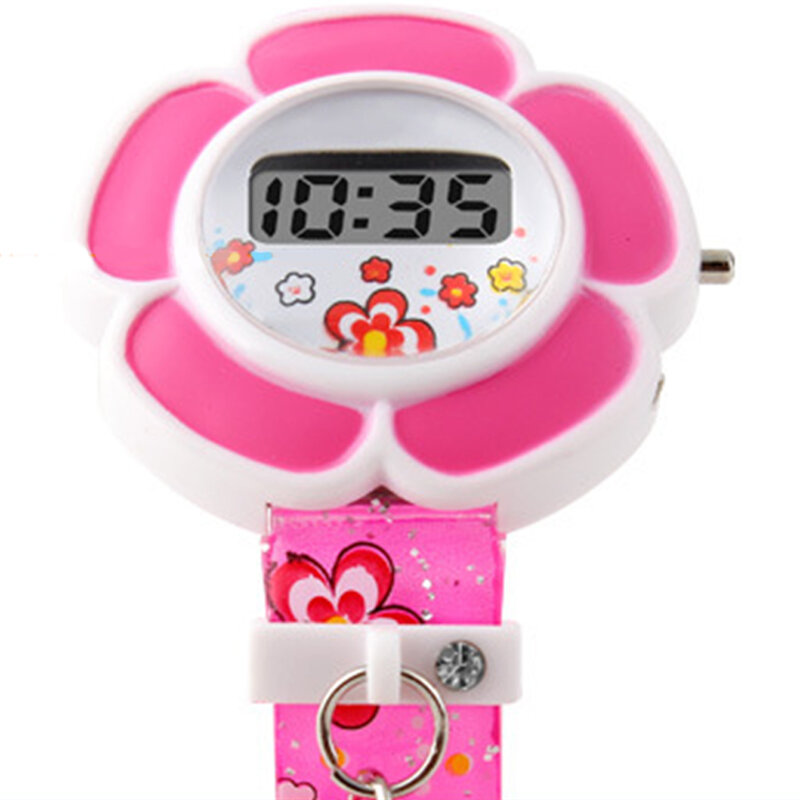 Милые детские спортивные часы с милыми цветами для мальчиков и девочек, Мультяшные детские часы, силиконовые светодиодные цифровые наручны...