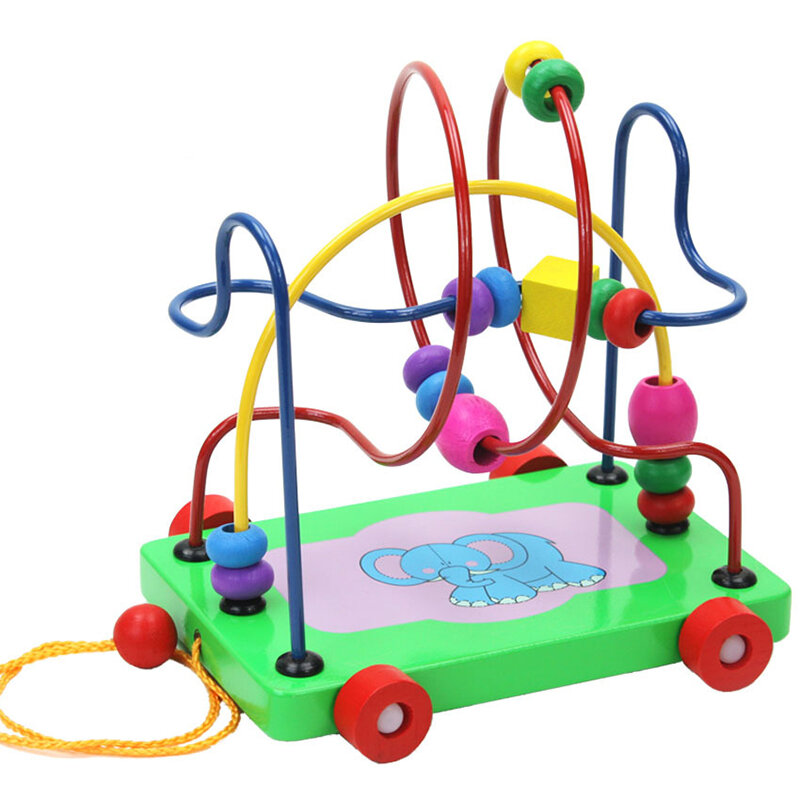 Perles rondes en forme d'éléphant, jeux éducatifs pour enfants, jouets en bois pour bébés, cadeaux d'anniversaire, nouvelle collection 2019