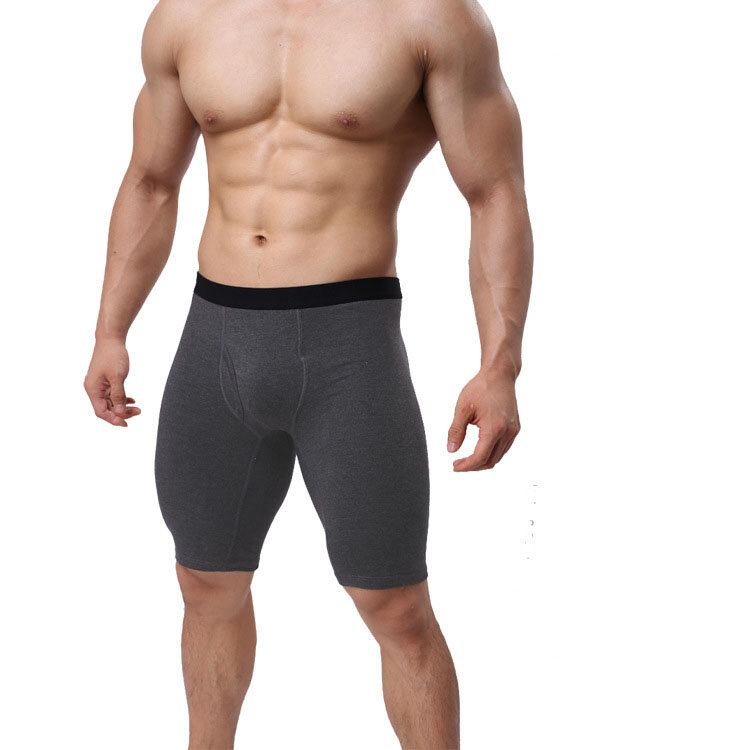 Shorts masculinos de algodão, cueca boxer esportiva para academia, corrida, fitness, macio
