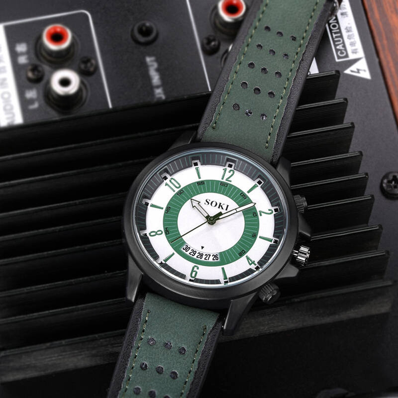 Reloj de pulsera analógico para hombre, cronógrafo de lujo con Gel de sílice, cuero, cristal cuarzo, fecha, 2021