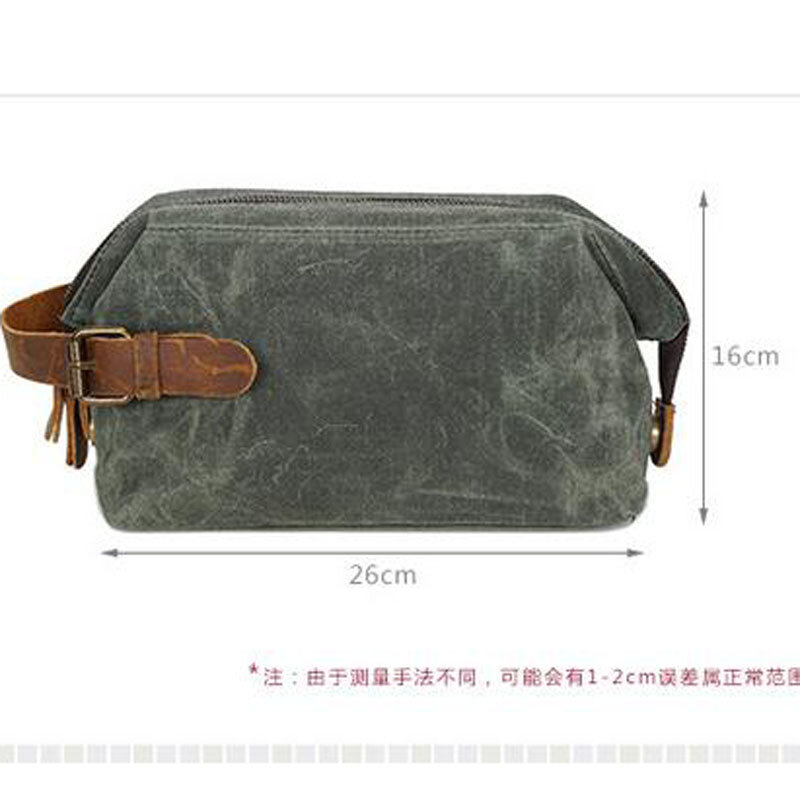 Aetoo bolsa masculina de lona, cobertura manual em óleo, cera, saco de mão retrô, camada de couro, bolsa de pulso