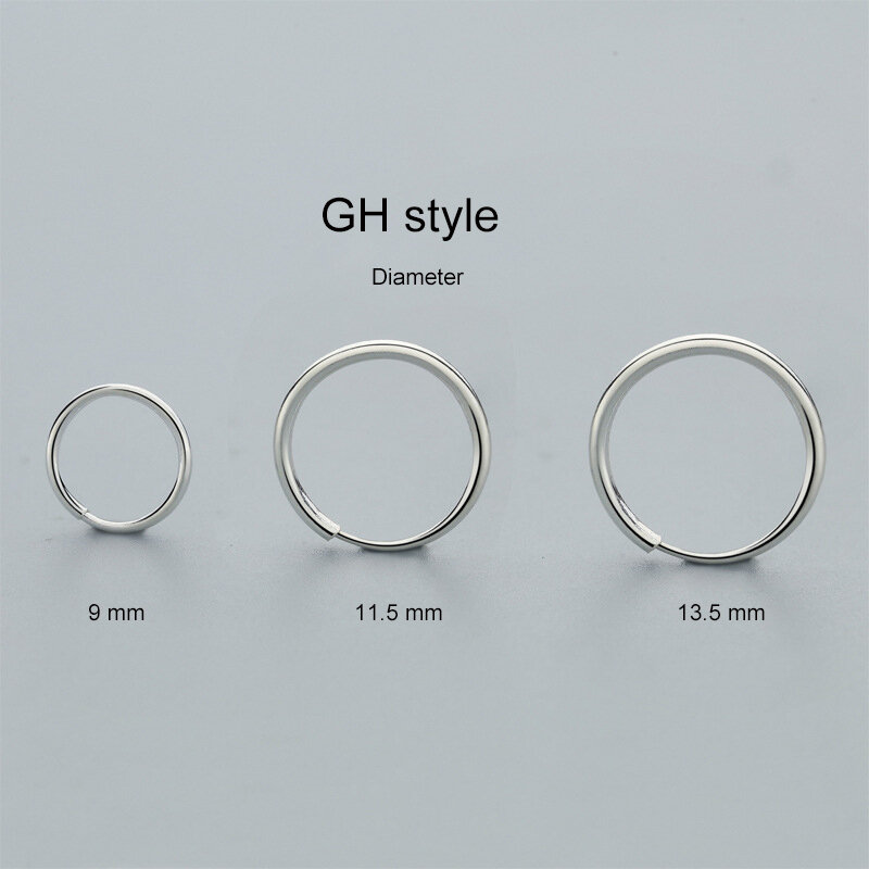 Fashion Trendy Women Hoop Earrings Fine Jewelry Simple 990 Sterling Silver Round Earrings for Lady Gift Girl Party Ear Wears