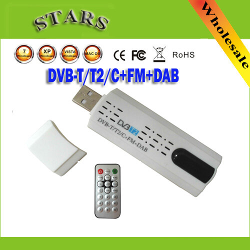 Antenne numérique USB 2.0 HDTV, Tuner à distance, enregistreur et récepteur pour DVB-T2/DVB-T/DVB-C/FM/DAB pour ordinateur portable, vente en gros, livraison gratuite