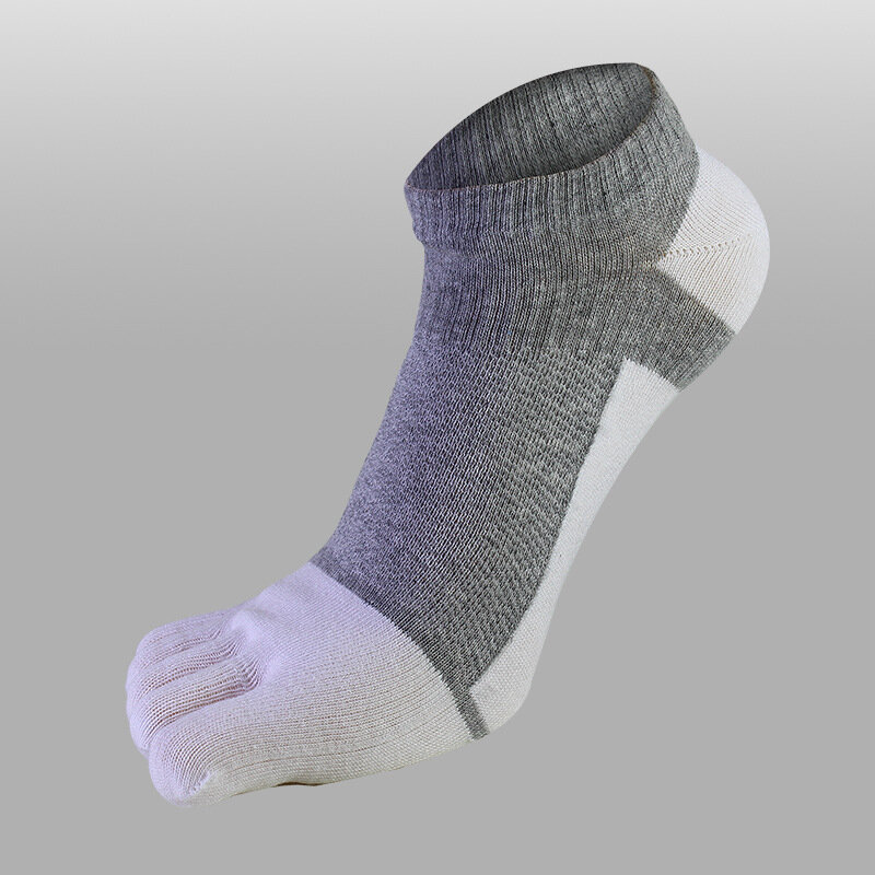 Calcetines cortos de algodón para hombre, medias de compresión con cinco dedos, transpirables, para primavera y verano, 10 unidades = 5 pares = 1 lote