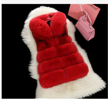 Colete Feminino Female Hooded Faux Fur Vest Casual Winter Autumn Faux Fur Waistcoats Plus Size Women Fur Sleeveless Jacket K418