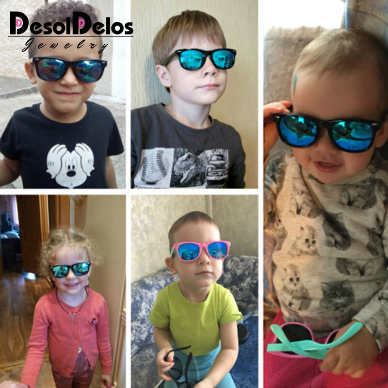 Óculos de sol infantil tr90, flexível, polarizado, bebê, segurança, revestimento, uv400, óculos escuros, infantil