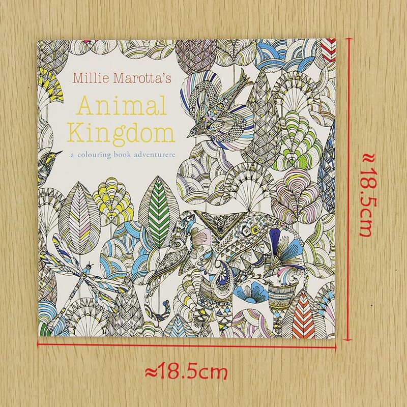 24 pagine Animal Kingdom edizione inglese libro da colorare per bambini adulto allevia lo Stress uccidi il tempo pittura libro da disegno