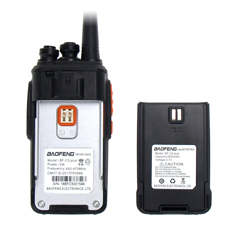 Baofeng – walkie-talkie Portable BF-C5 Plus, Radio bidirectionnelle 5W UHF 400-470MHz, émetteur-récepteur FM 16ch CB, intercom, 2 pièces, nouveau