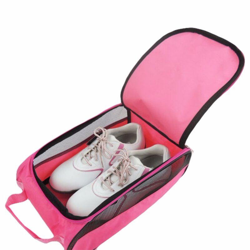 Sapato de golfe Durável Saco De Sapatos de Golfe Pacote de Viagem Com Zíper Organizador Transportadora Com Ventilação Malha Acessório de Golfe Esportes Ao Ar Livre