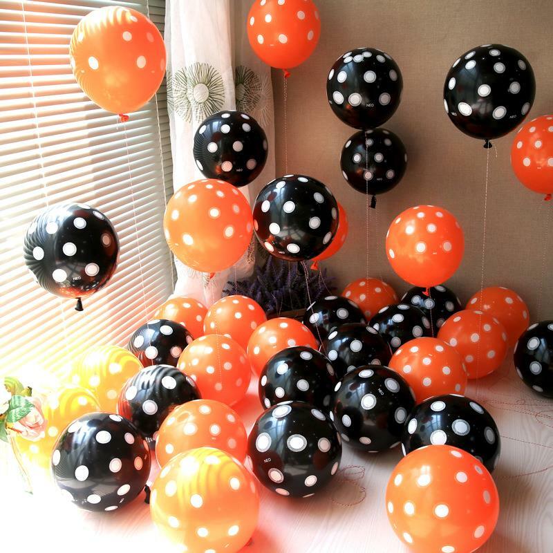 12pçs balão de látex preto laranja, esqueleto de abóbora, decoração de festa de dia das bruxas, balões de hélio, brinquedos infantis, bar, decoração de festa