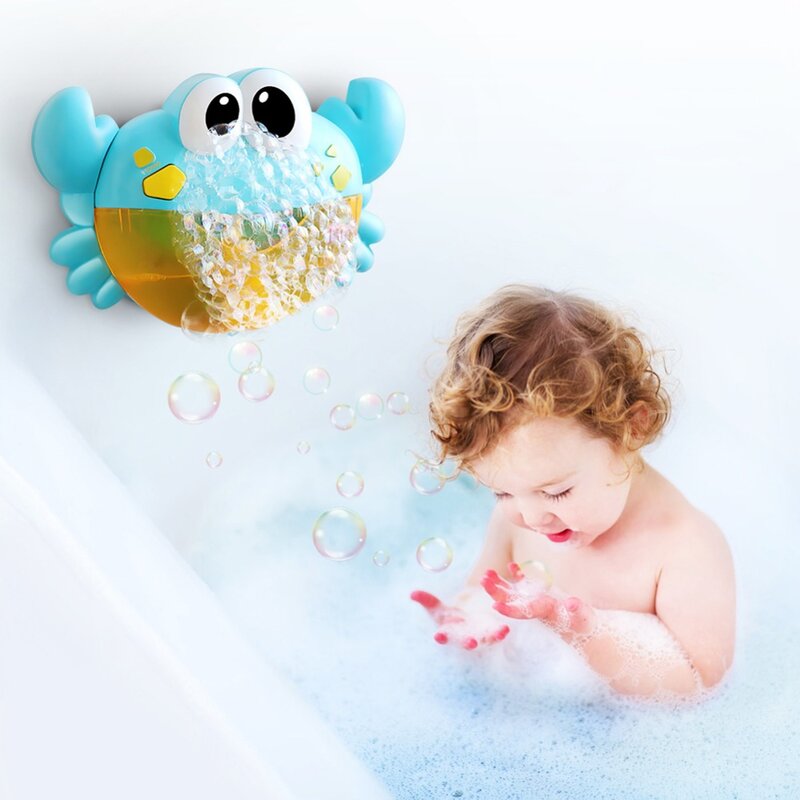 ปูรูปไฟฟ้าอัตโนมัติ Bubble Maker เป่าเครื่องเด็กอาบน้ำว่ายน้ำอ่างอาบน้ำสบู่ Musicial น้ำเล่นของเล่น