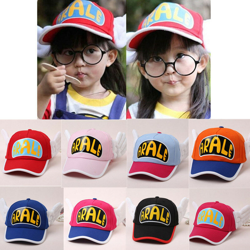 Kinder Kinder Anime Nette Dr.Slump Arale Engel Flügel Cosplay Hüte Baseball Kappe