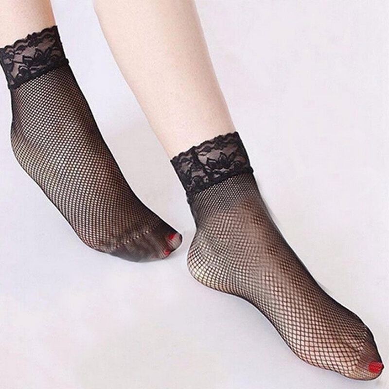 Мода 1 пара сетчатые женские черные ажурные сексуальные сетчатые женские кружевные носки Harajuku