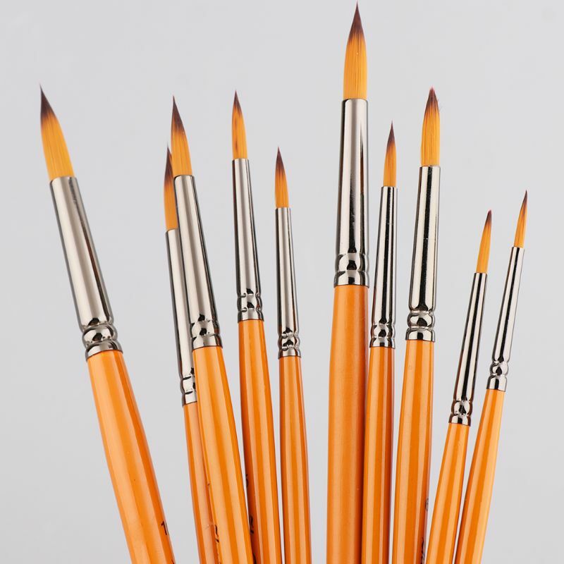 قلم رفيع مرسوم يدويًا ، فرشاة نايلون للرسم بالألوان المائية ، أكريليك ، مستلزمات فنية