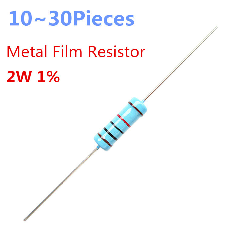 Película de metal dip radial, 10 ~ 30 peças, 1.2m ohm 2w 1% resistores de metal, 1.2 moohm 2w