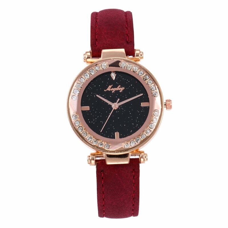 2020 nowych kobiet zegarki Rhinestone luksusowe zegarki na rękę dla pań skórzana moda sukienka na co dzień zegarka kobiet bransoletka do zegarka kwarcowy zegarek
