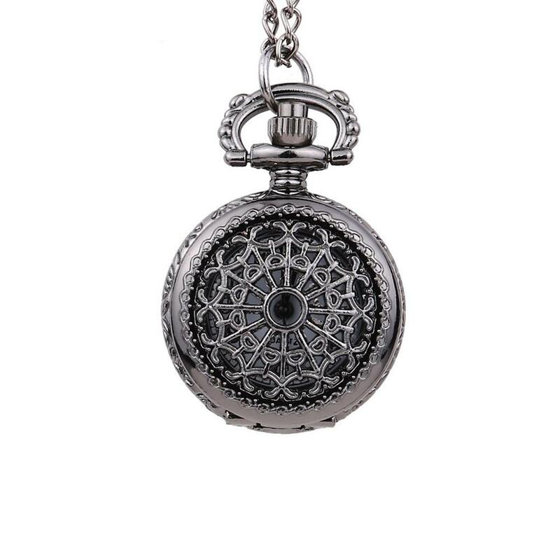 ساعة جيب كوارتز كلاسيكية للرجال والنساء ، قرص دائري ، ساعة جيب صغيرة ، مقياس روماني ، هدية قلادة ، Q