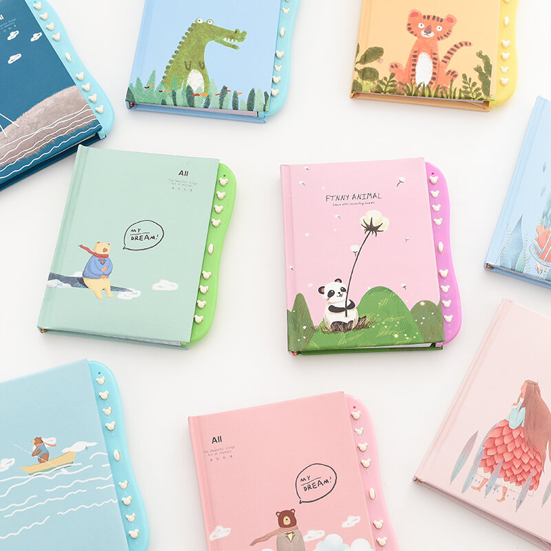 Creative cartoon Animals password diary with lock Cute notebook Student Notepad Children Gifts Prizes School Office Supplies