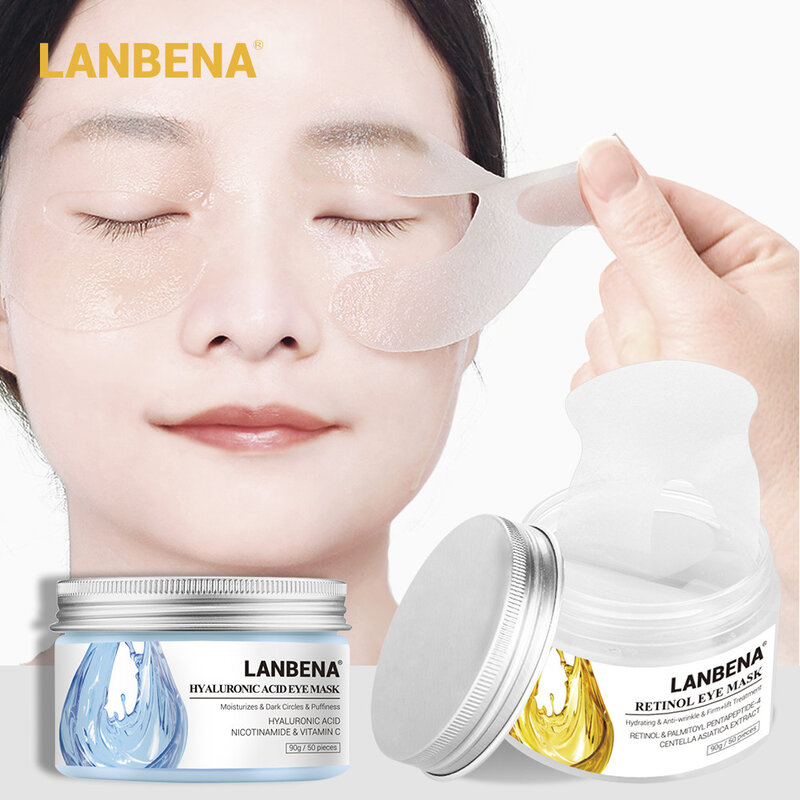 LANBENA – masque pour les yeux au rétinol, acide hyaluronique, patchs pour les yeux, sérum réduit les cernes, sac, répare les lignes des yeux, nourrit, raffermit, soins pour la peau