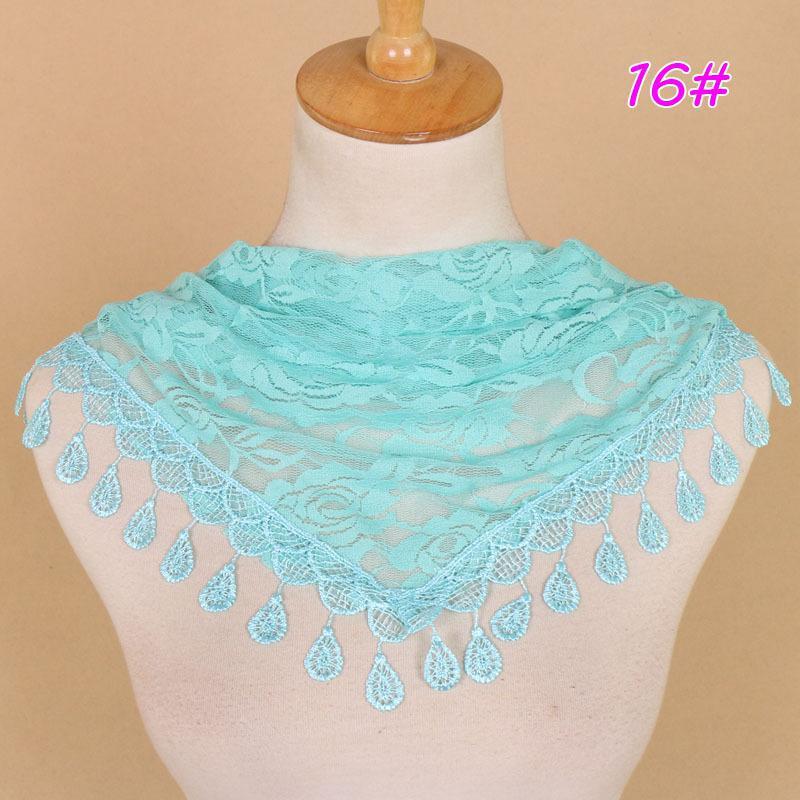 Verano bufanda de encaje flexible de las mujeres triángulo bandage floral bufanda chal boda regalo de bufanda de marca de lujo de diseño