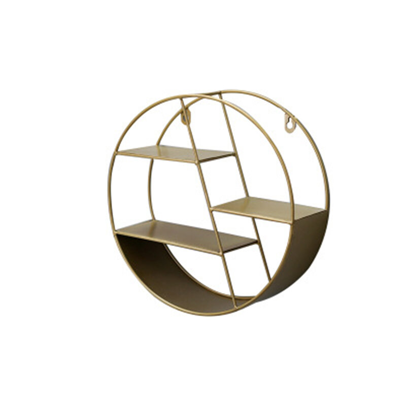 Styl skandynawski metalowa półka dekoracyjna okrągły sześciokątny uchwyt do przechowywania półki do przechowywania domu dekoracja ścienna doniczkowy ornament holder rack