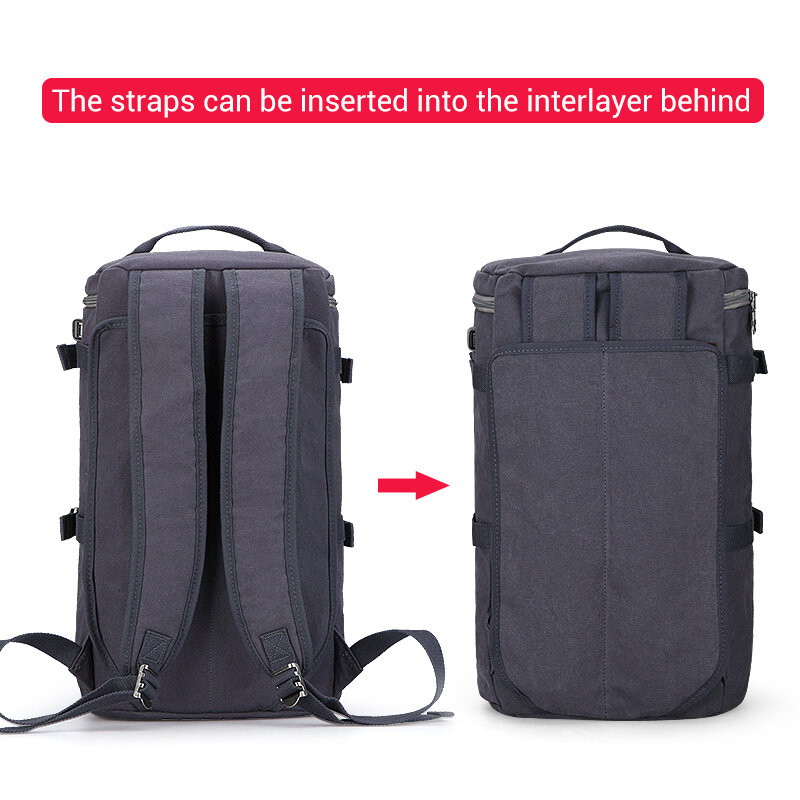 Muzee alta capacidade mochila de viagem saco de bagagem de ombro balde lona masculino mochila masculina