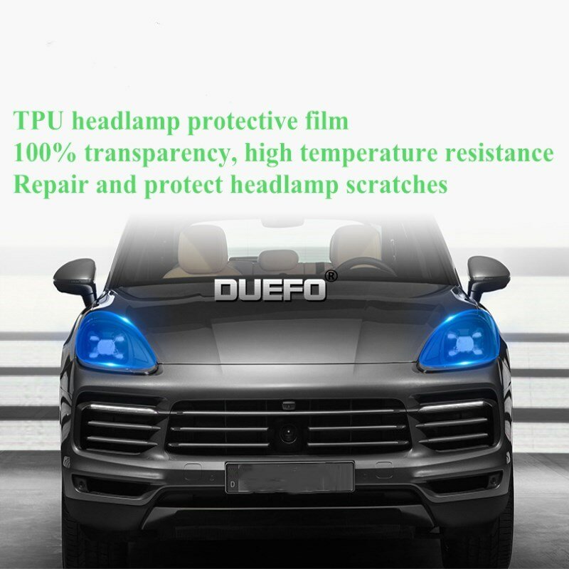 Film de Protection des phares de voiture en TPU, badge autocollant Transparent, pilier B et C, pour Porsche Cayenne, Panamera, Macan, 718