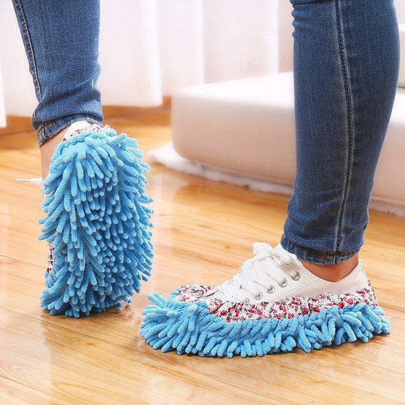 1-4 pçs sapatos capa mop piso casa limpeza chinelo chenille micro fibra sapatos cobre arrastar mop micro veludo sapatos clearn pano u3