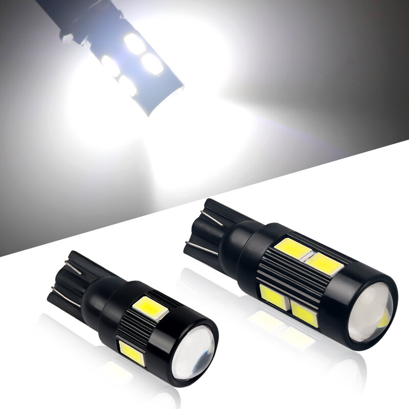 Bombilla LED Canbus para coche, luz de estacionamiento sin Error, señal de giro lateral, color blanco, 12V, T10 194 W5W 5630 SMD, 2 piezas