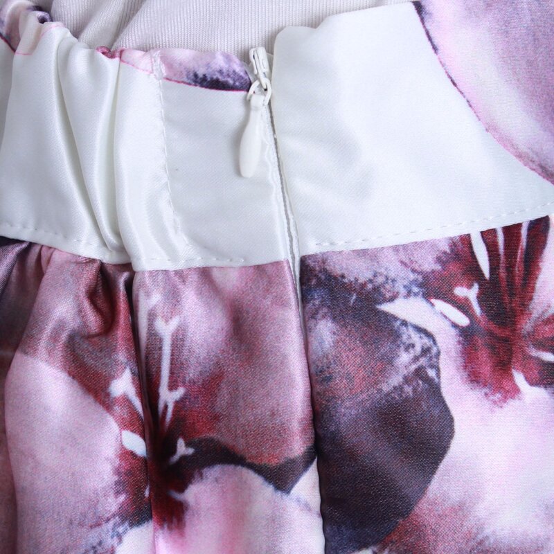 Neophil – robe Midi plissée à fleurs pour femmes, mode rétro, noir et blanc, imprimé Floral, taille haute, jupes courtes évasées, Saia S1225, 2022