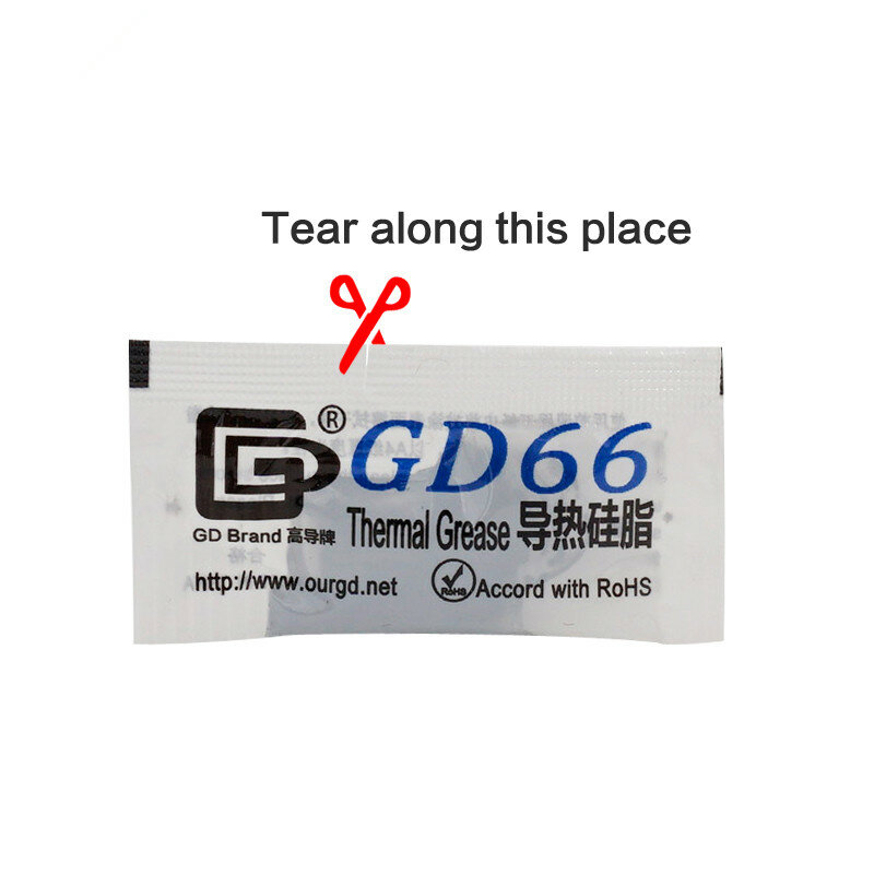 Pasta de grasa térmica GD66, aislamiento respetuoso con el medio ambiente, enfriamiento rápido, alto rendimiento, Chip radiador adecuado, gris, 10 Uds.