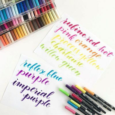 Japan10pcs/conjunto caneta caligrafia conjunto dupla escova macia marcadores de aquarela caneta desenhar rotulação animação design pintura arte suprimentos