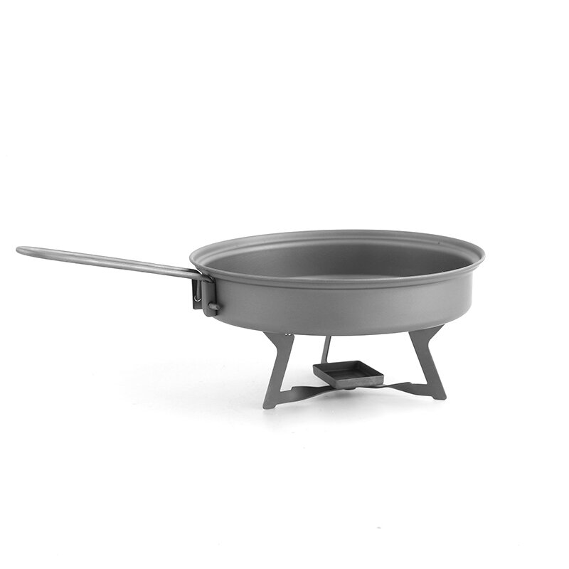 TOAKS-sartén de titanio ultraligera con mango plegable, utensilios de cocina al aire libre para acampar, 71g, D145mm, 145