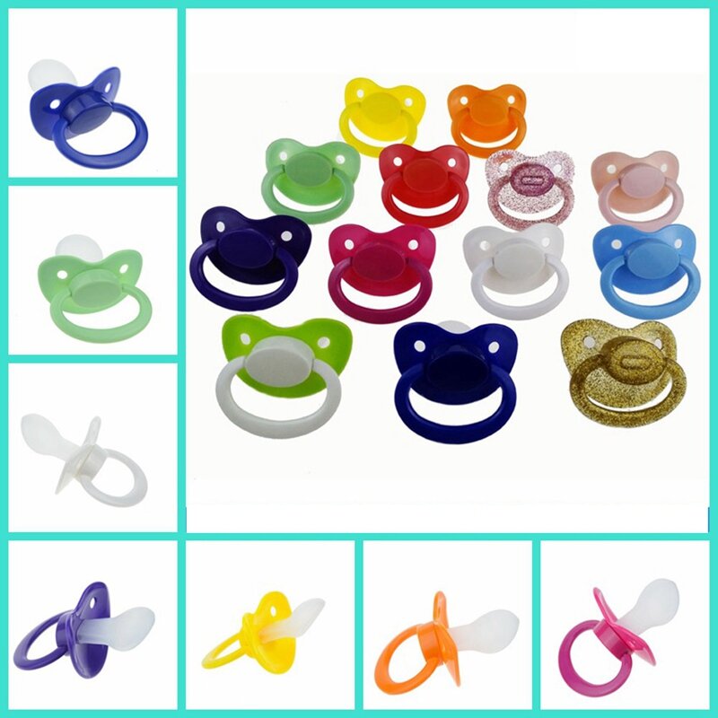 2021 Fashion Custom Big Size Silicone Adult Pacifier Solid Color Lovely Food Grade Nipple Chupetes Bulk Parent-child Toys