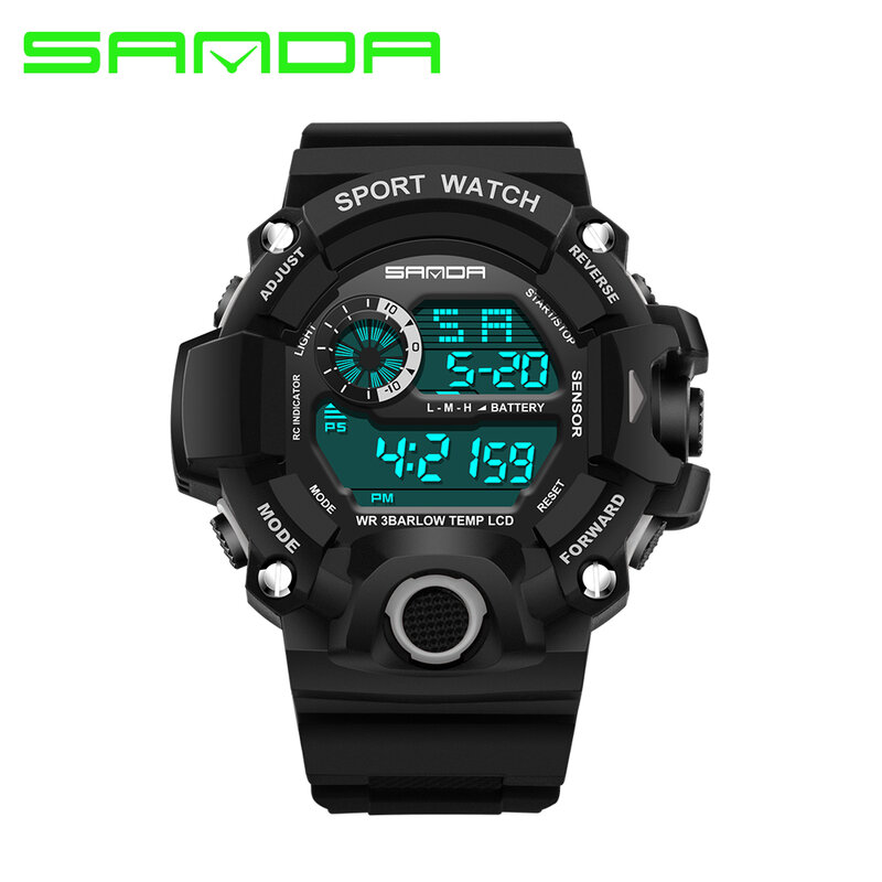 SANDA Merk Horloge Mannen Militaire Sport Horloges Mode Siliconen Waterdicht LED Digitale Horloge Voor Mannen Klok Man Relogios Masculino