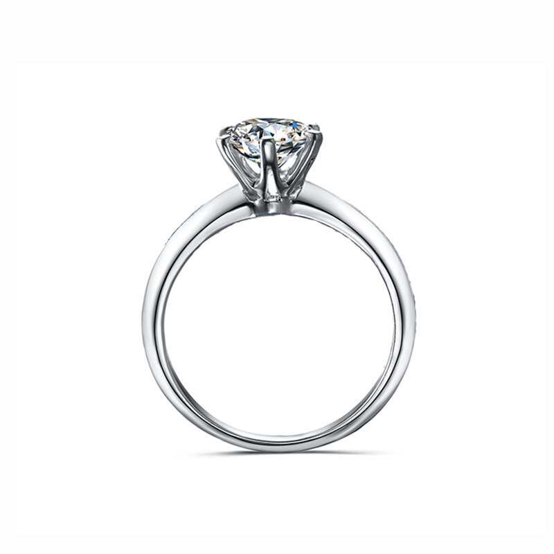 Anillo de diamantes de plata de ley 925 para mujer, estilo clásico, para boda, aniversario