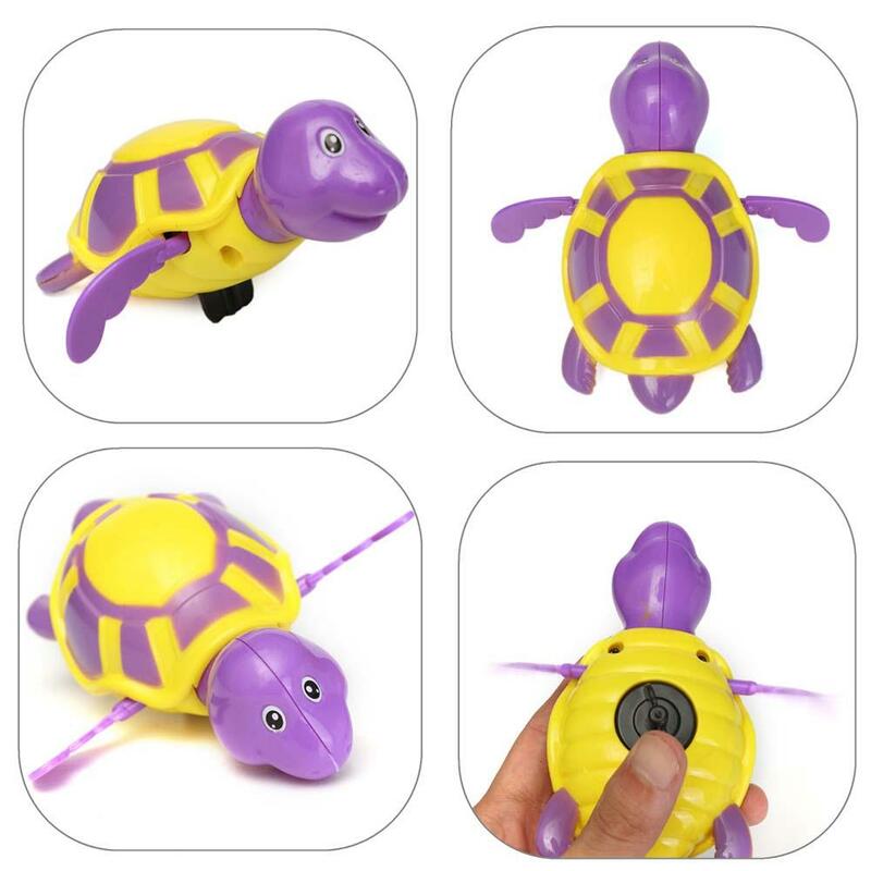 아기 거북이 목욕 장난감 귀여운 만화 동물 거북이 클래식 물 장난감 수영 거북이 상륙 체인 시계 어린이 비치 완구