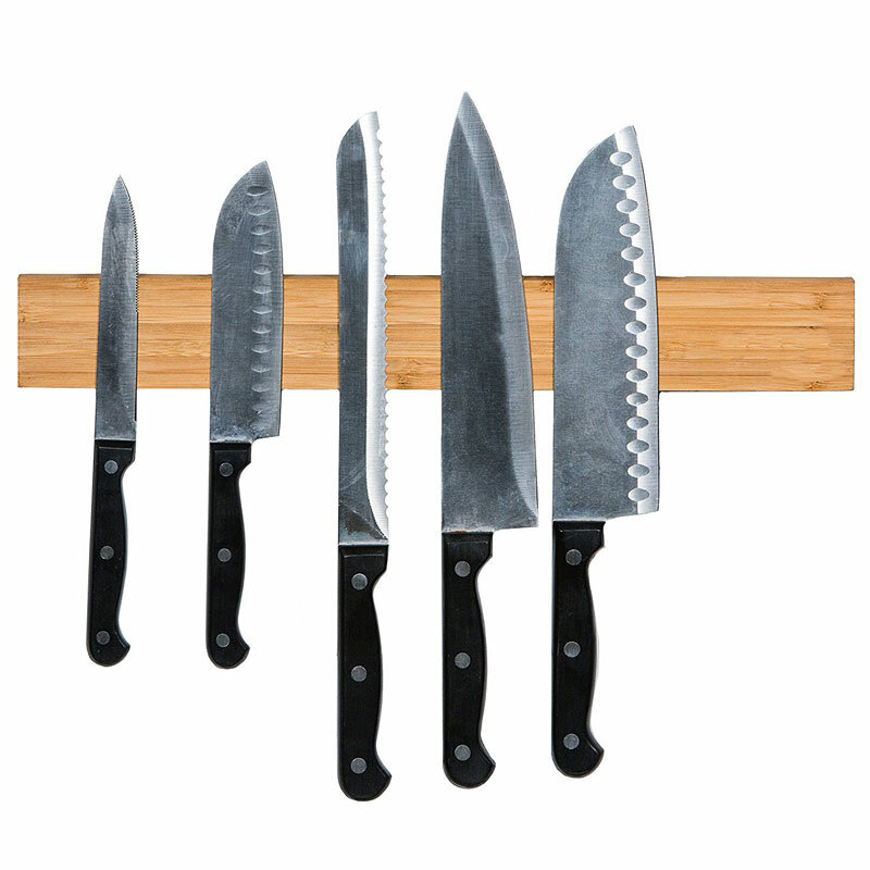 قوي جدار جبل المغناطيسي سكين الشريط ، الصلبة الخيزران الخشب سكين الرف ، 16 بوصة