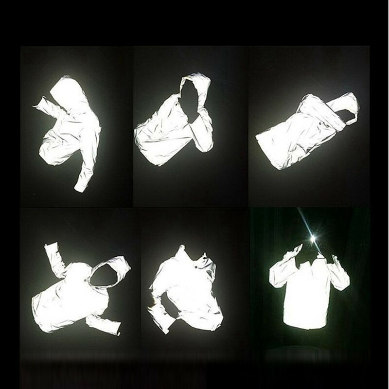 Jaqueta refletiva unissex, jaqueta de manga longa com capuz, estilo hip-hop, para noite, brilhante, com zíper # g3