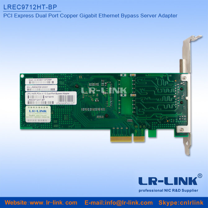 LR-LINK PCIe x4 1gbps 2 ports Contourner Carte Intel I350 Chipset