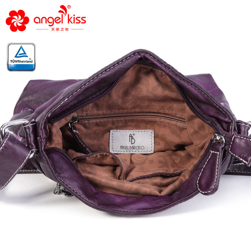 Design original macio couro pu bolsos múltiplos bolsos bolsas transversais para mulheres estilo europeu 2019 bolsa mensageiro com aba vintage