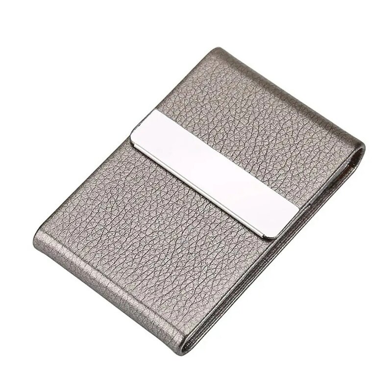 Portable Business Card Holder Men Metal Leather Card Case Album for Business ID Card Storage Cardholder Wallet For Cards