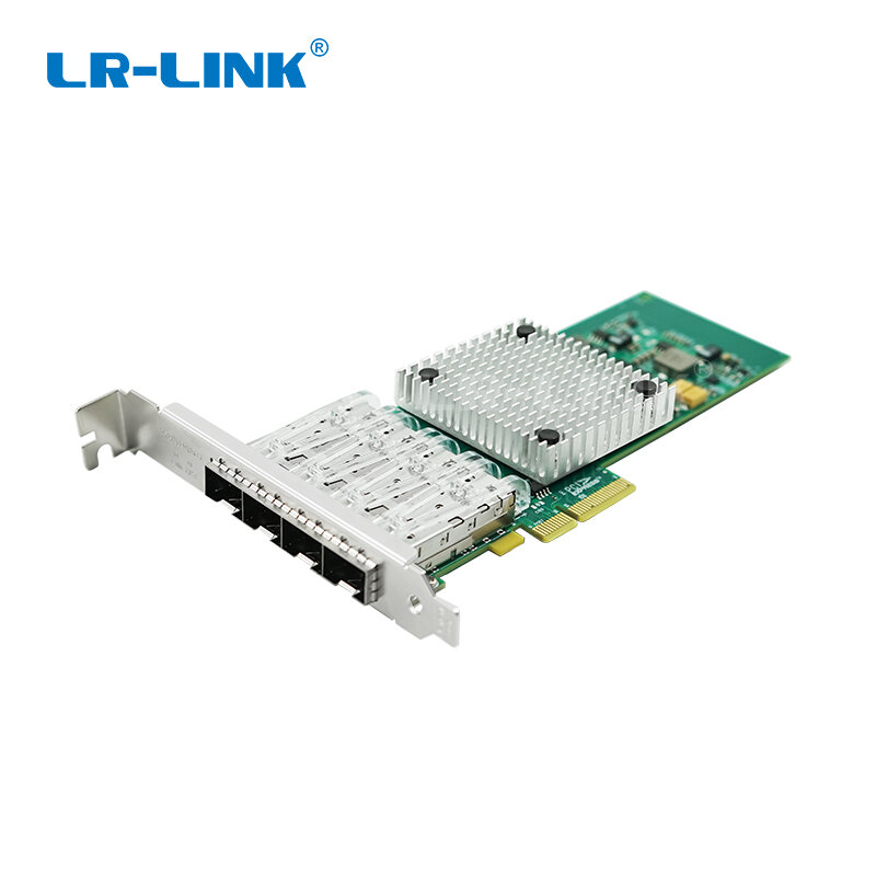 LR-LINK-scheda di Lan a fibra ottica pci-express del porto del quadrato dell'adattatore di rete di Gigabit Ethernet I350-F4 Nic compatibile