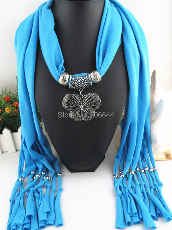 2019 Fashion women scarf shawl Hot Newest design tassel scarf EUROPE popular butterfly pendant scarf  free shipping