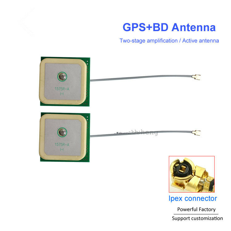 Gps bd antena cerâmica 28dbi amplificador de dois estágios 1575r-a conector ipex ativo 1 peças