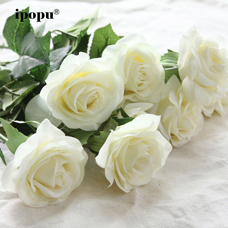 Flores artificiales de seda de tacto Real, ramo de novia, flores falsas, flores decorativas para fiesta de boda, 8 Uds./11 Uds.