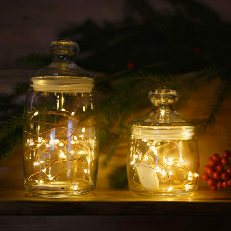 Luces LED de noche de cobre RGB para decoración del hogar, cadena de hadas alimentada por batería AA, lámpara para fiesta de boda, 2M, 5M, 10M