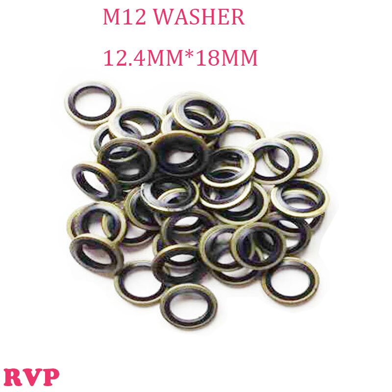 Free Shipping M12 NBR Metal Washers For Air Seal Best Ruber Metal Shim Pads 1 LOT=100PCS