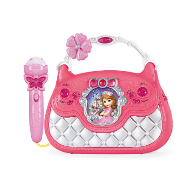 Bolso de mano de música para niños, casa de juegos para niña, regalo de cumpleaños multifunción con micrófono ligero, bolso de princesa hermoso, Juguetes