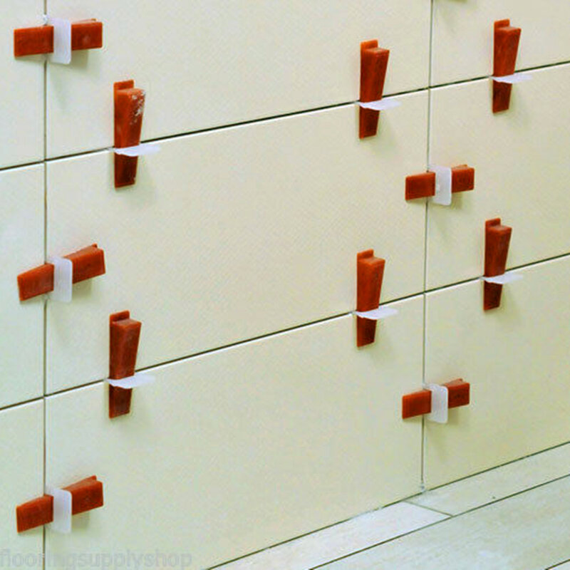100 Clips + 100 Wedges + 1Tile pliers Wall Floor Tile Leveling System Flat Leveler Tile Accessories Leveler Spacers Tiling Tools